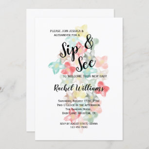 Invitation Flux d'aquarelles classiques Sip & See