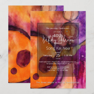 Invitation Flux Lumineux Aquarelle Abstraite