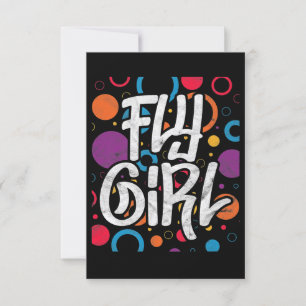 Invitation Fly Girl 90s Quatre-vingt-dix Hip hop Disco Party