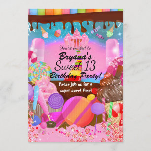 Invitation Flyer de cupcakes fantaisie Candyland Party
