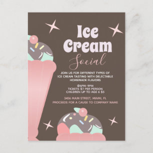 Invitation Flyer pour une Soirée de Crème Glacée R