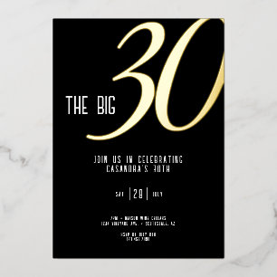 Invitation Foil 30e anniversaire personnalisable