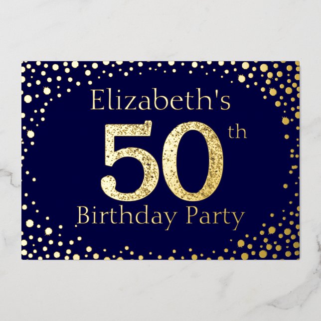 Invitation Foil 50th Birthday Party (Recto)