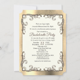 Invitation Foil-Gold-Brass Bachelorette