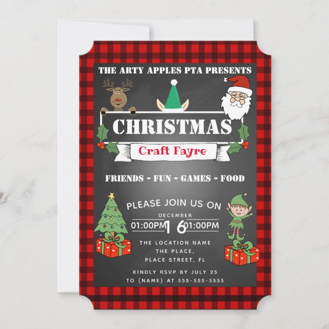Invitation Foire de Noël artisanal fête collecte de fonds évé (Devant)