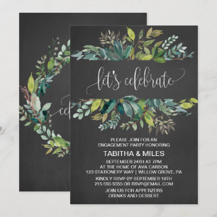 Invitation Foliage Chalkboard Favorise la fête d'engagement