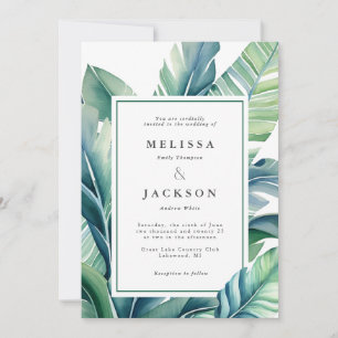 Invitation Foliage exotique sauvage et tropicale Feuille