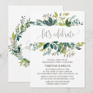 Invitation Foliage Fête de Fiançailles Célébrons