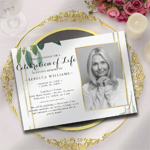 Invitation Foliage moderne Photo botanique Célébration de la 