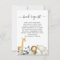 Foliage Safari Baby shower Demande de carnet Insér