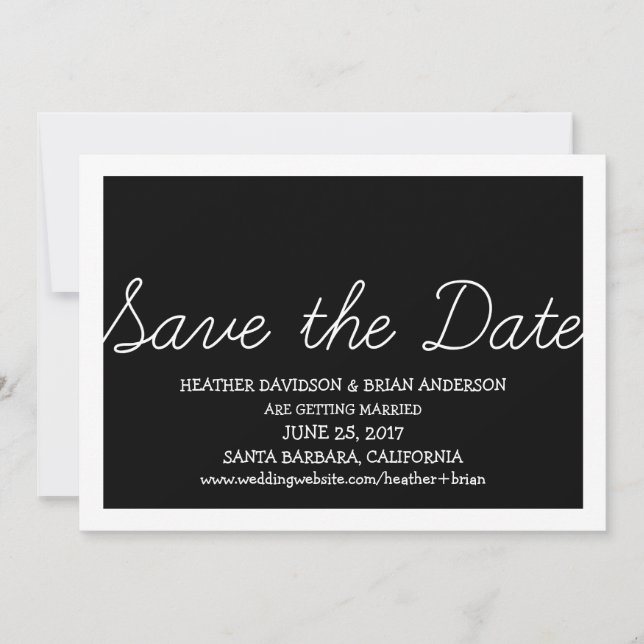 Invitation Folie Save the Date Invitation, Noir (Devant)