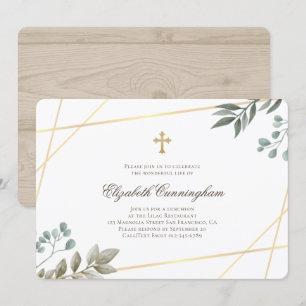 Invitation Folio aquarelle funéraire Mémorial Géométrique