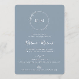 Invitation Folio d'art Dusty Blue Engagement Party