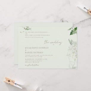 Invitation Folithe d'aquarelle de Sage clair Les deux parents