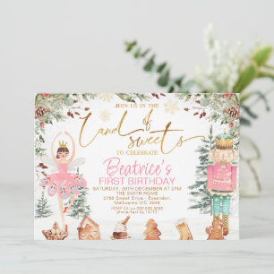 Invitation Foliver Casse-noix Sucre Plum Fée Anniversaire