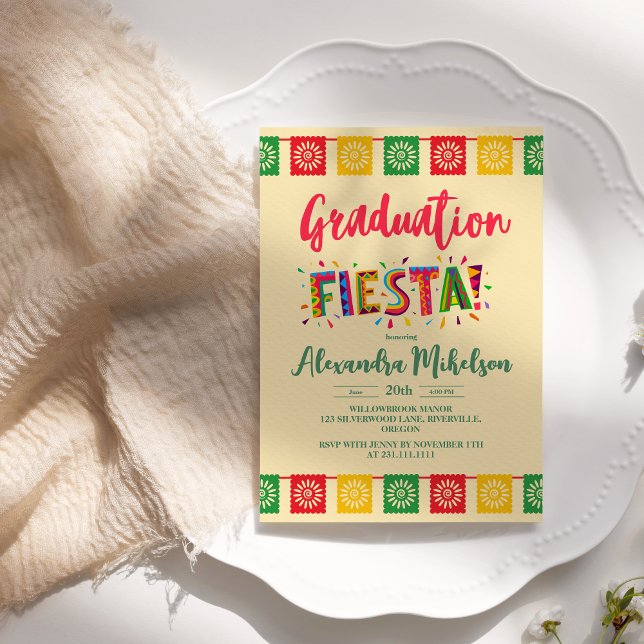 Invitation Folk Art Mexicaine Fiesta Graduation (Créateur téléchargé)