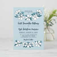 Folksy Mariage de fleurs bleues blanches