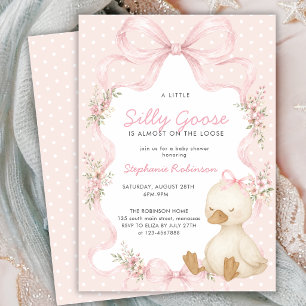 Invitation Folle Coquette Rose aux pois pour Baby Shower