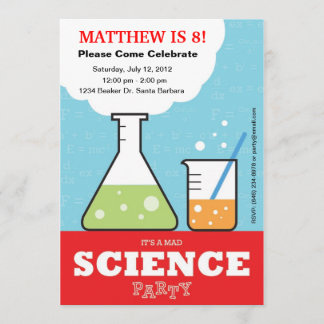 Invitation folle d'anniversaire de la Science