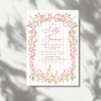 Folle Oie Rose À Ruban Floral Roses Baby Shower