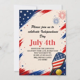 Invitation Fond artistique de pickleball pour la fête de l'in