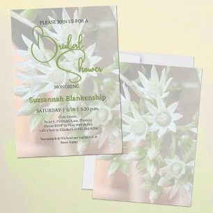 Invitation Fond de mariage subtil et floral avec des plantes