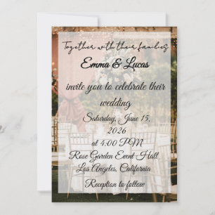 Invitation Fond de table de réception de mariage en plein air