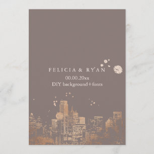 Invitation Fond DIY de la skyline de Dallas Rose Gold/PixDezi