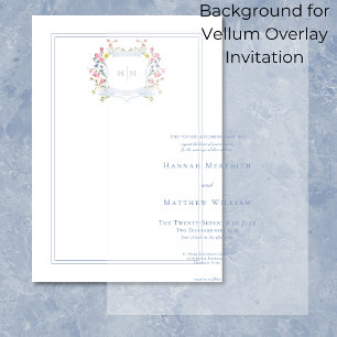 Invitation Fond élégant à motif de fleurs sauvages bleu pouss