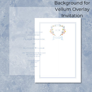 Invitation Fond élégant à motif de fleurs sauvages bleues pou