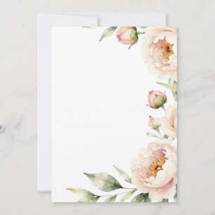 Invitation Fond floral élégant de pivoine rose en aquarelle