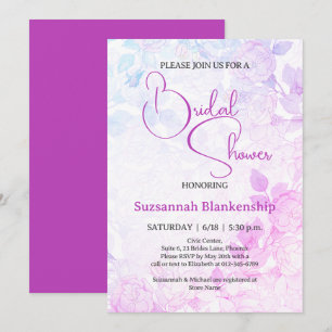 Invitation Fond floral pastel subtil pour Baby Shower de mari