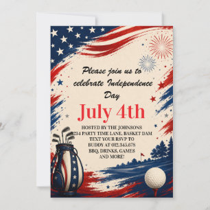 Invitation Fond graphique de golf pour la fête de l'indépenda
