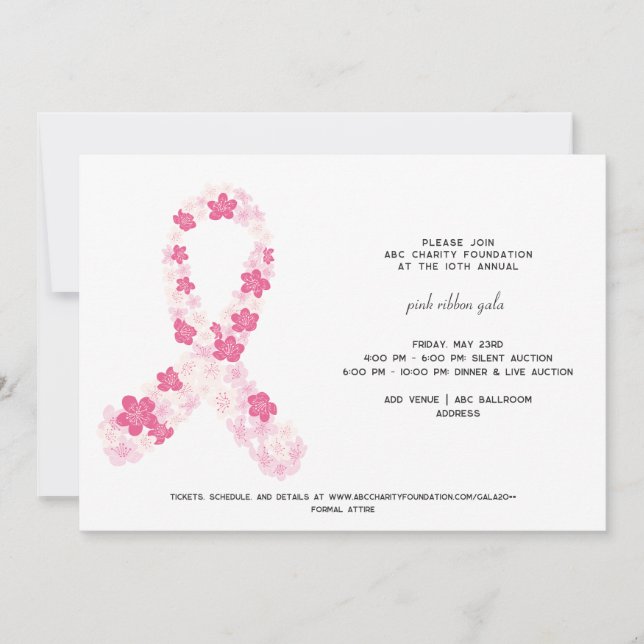 Invitation Fondation Sakura Pink Breast Cancer Survivor (Devant)