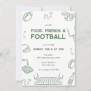 Invitation Food Friends Football Championship Watch Party 