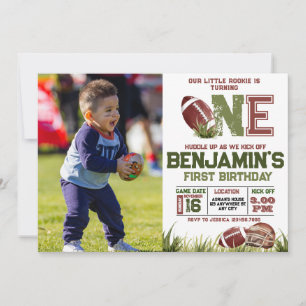 Invitation Football 1ère année photo bas fête d'anniversaire