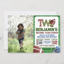 Invitation Football 2e année photo bas Anniversaire