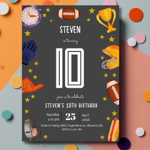 Invitation Football américain sport ballon enfants anniversai