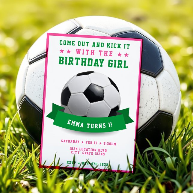 Invitation Football Anniversaire Fille 1er anniversaire (Créateur téléchargé)