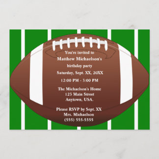 Invitation Football avec Green Football Field