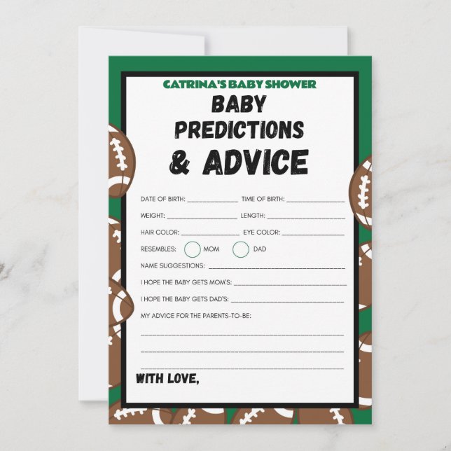 Invitation Football Baby shower Jeu, Soccer - Nom modifiable, (Devant)