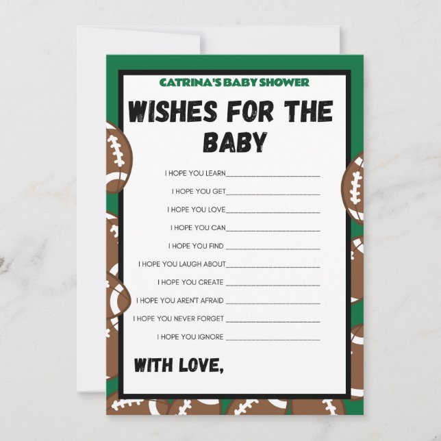 Invitation Football Baby shower Jeu, Soccer - Nom modifiable, (Devant)