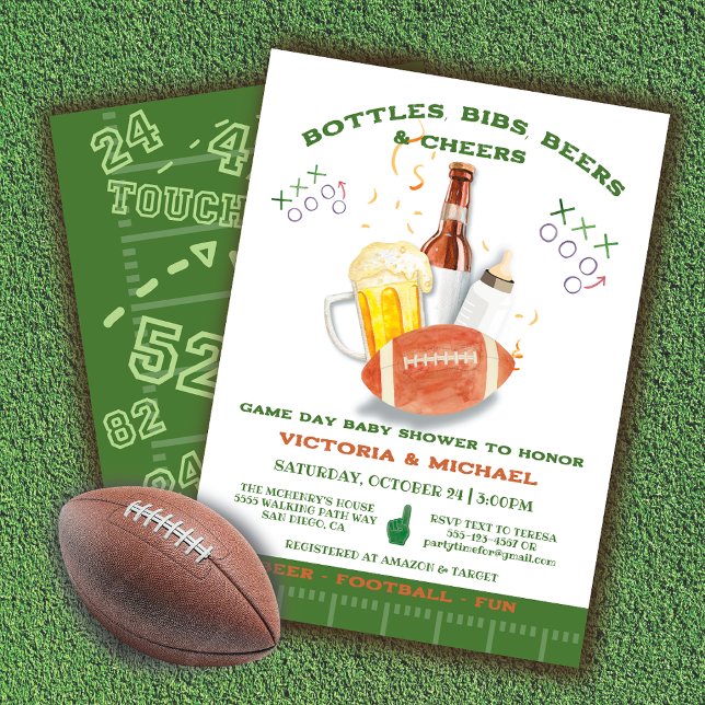 Invitation Football Baby shower Tailgate couples Jour (Créateur téléchargé)