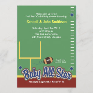 Invitation FOOTBALL Baby Toutes les étoiles Baby shower Invit