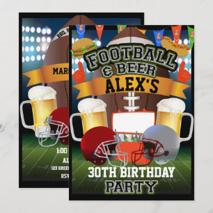 Invitation Football & Bière Sports Jeu Anniversaire