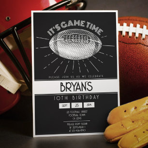 Invitation Football blanc Vintage simple et rétro