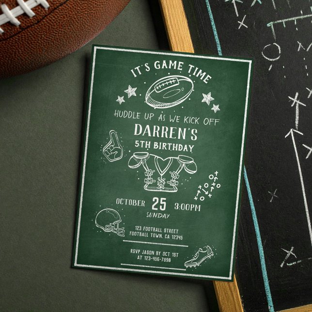 Invitation Football Chalkboard moderne Tous les étoiles Anniv (Créateur téléchargé)