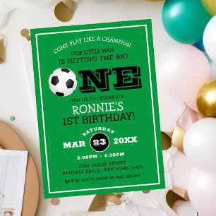 Invitation Football cool Football Enfants 1er anniversaire