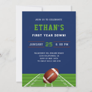 Invitation Football de première année - 1er anniversaire garç