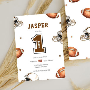 Invitation Football de première année   1er anniversaire Numé